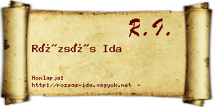 Rózsás Ida névjegykártya