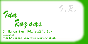 ida rozsas business card